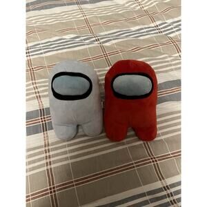 Among Us Game Plush Bundle Toy Lot Of 2 Red Light Blue Couple